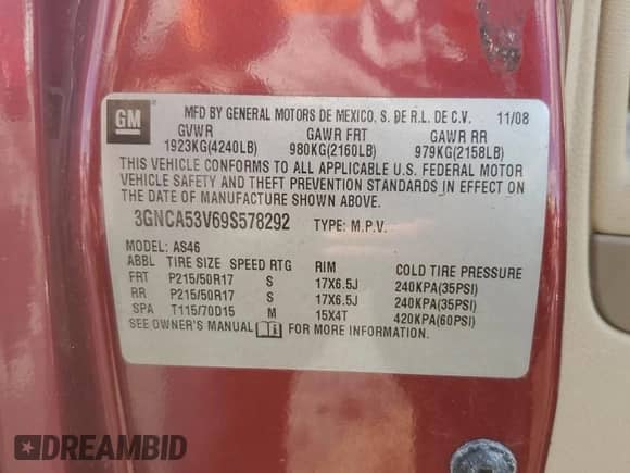 2009 Chevrolet HHR 2LT с VIN 3GNCA53V69S578292, выставлен на аукционе Copart как лот 89690665 с пробегом 122 783 миль миль и Списание • Salvage title. История ставок и продаж доступна на DreamBid. Изображение 13.