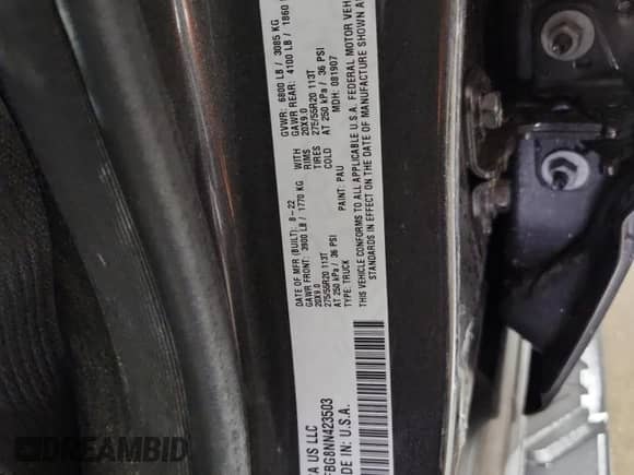 2022 Ram 1500 Big Horn z VIN 1C6RRFBG8NN423503, wystawiony jako Copart lot #84465445 z przebiegiem 20 877 mil mil oraz Szkoda całkowita • Salvage title. Historia ofert i sprzedaży dostępna na DreamBid. Obrazek 13.