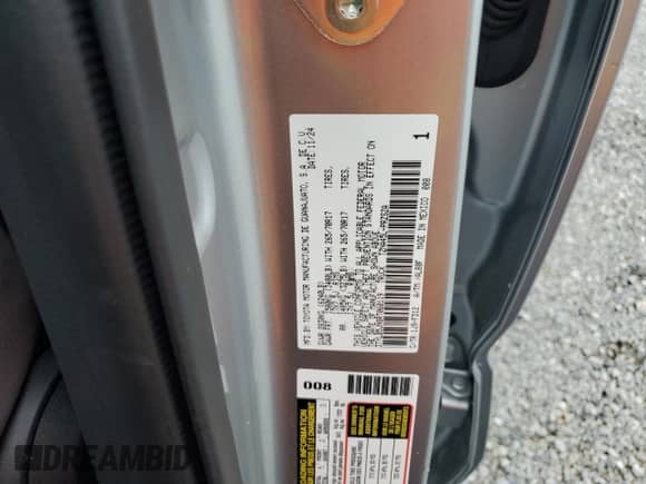 2024 Toyota Tacoma SR5 with VIN 3TYLB5JN8RT060119, listed as a Copart auction lot 83873505 with 25 mi miles and Salvage title. Bid and sale history available at DreamBid. Image 12.