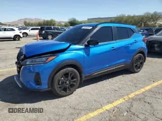 2023 Nissan Kicks SR with VIN 3N1CP5DV3PL489053, listed as a Copart auction lot 80484805 with 108,971 mi miles and Salvage title. Bid and sale history available at DreamBid. Image 1.