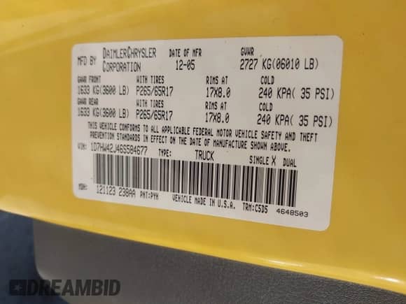2006 Dodge Dakota с VIN 1D7HW42J46S584677, выставлен на аукционе IAAI как лот 43295287 с пробегом 146 080 миль миль и . История ставок и продаж доступна на DreamBid. Изображение 9.