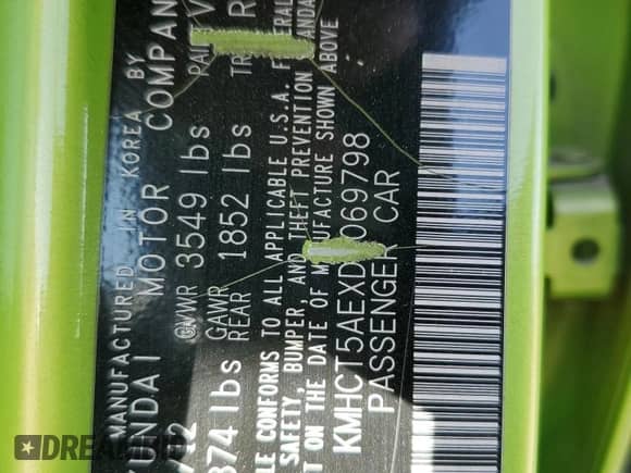 2013 Hyundai Accent GS with VIN KMHCT5AEXDU069798, listed as a Copart auction lot 81819635 with 163,543 mi miles and Clean title. Bid and sale history available at DreamBid. Image 12.