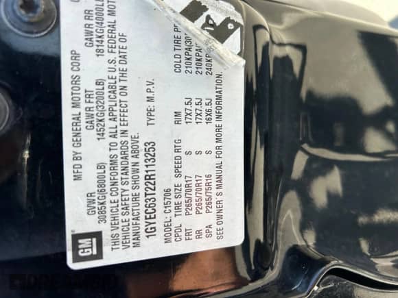 2002 Cadillac Escalade with VIN 1GYEC63T22R113253, listed as a Copart auction lot 56408115 with 249,604 mi miles and Salvage title. Bid and sale history available at DreamBid. Image 10.