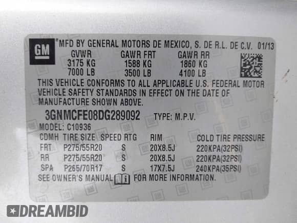 2013 Chevrolet Avalanche LT с VIN 3GNMCFE08DG289092, выставлен на аукционе IAAI как лот 42090240 с пробегом 143 588 миль миль и . История ставок и продаж доступна на DreamBid. Изображение 9.