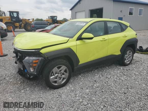 2025 Hyundai Kona SE с VIN KM8HACAB0SU299434, выставлен на аукционе Copart как лот 62420975 с пробегом 1 247 миль миль и Списание • Salvage title. История ставок и продаж доступна на DreamBid. Изображение 1.