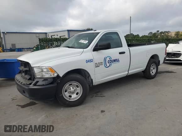 2022 Ram 1500 Tradesman with VIN 3C6JR6DG8NG330452, listed as a Copart auction lot 48117074 with 13,570 mi miles and Salvage title. Bid and sale history available at DreamBid. Image 1.