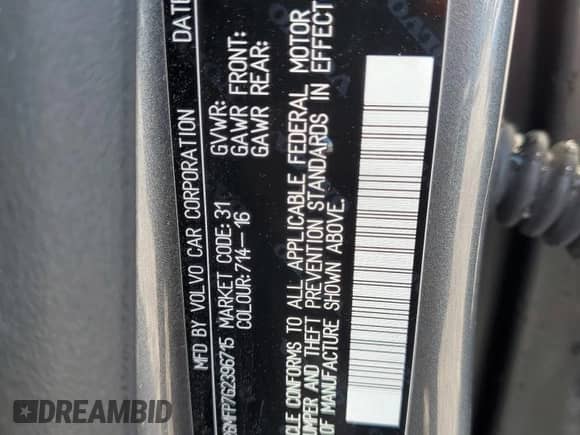 2016 Volvo S60 T5 Drive-E R-Design Special Edition с VIN YV126MFP7G2396715, выставлен на аукционе Copart как лот 52178875 с пробегом 96 003 миль миль и Списание • Salvage title. История ставок и продаж доступна на DreamBid. Изображение 12.