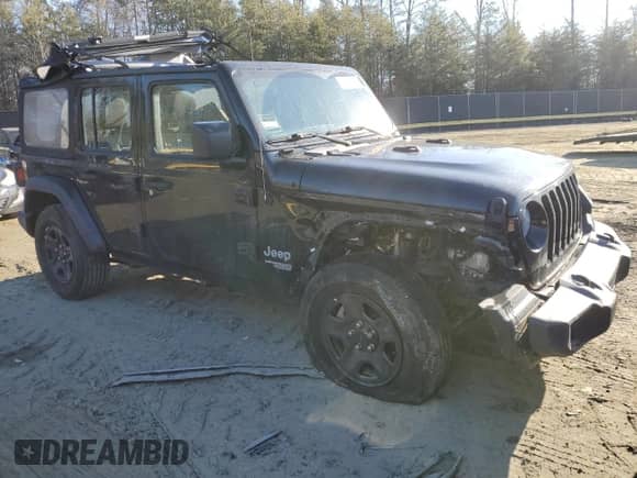 2021 Jeep Wrangler Unlimited 80th Anniversary with VIN 1C4HJXDG5MW527034, listed as a Copart auction lot 42633925 with 34,348 mi miles and Salvage title. Bid and sale history available at DreamBid. Image 4.