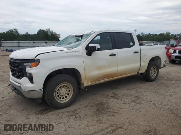 2024 Chevrolet Silverado 1500 Work Truck with VIN 3GCUDAEDXRG408800, listed as a Copart auction lot 62154285 with 6,495 mi miles and Salvage title. Bid and sale history available at DreamBid. Image 1.