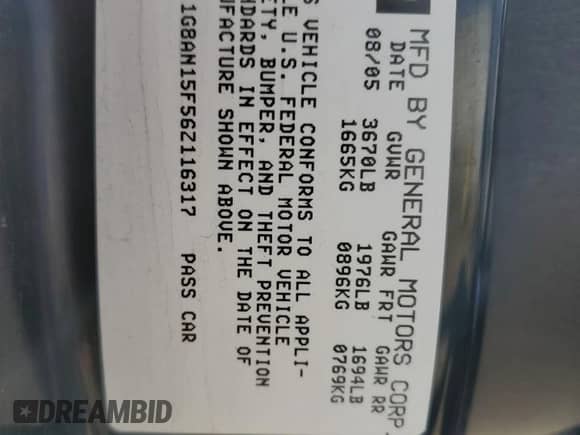 2006 Saturn ION с VIN 1G8AN15F56Z116317, выставлен на аукционе Copart как лот 46616475 с пробегом 20 037 миль миль и Списание • Salvage title. История ставок и продаж доступна на DreamBid. Изображение 12.
