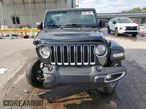 2023 Jeep Wrangler Sahara Altitude with VIN 1C4HJXEG1PW600466, listed as a Copart auction lot 80017505 with 21,912 mi miles and Salvage title. Bid and sale history available at DreamBid. Image 5.