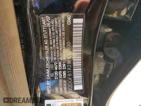 2008 Mercedes-Benz C 300 Sport z VIN WDDGF81X28F062800, wystawiony jako Copart lot #71184825 z przebiegiem 177 405 mil mil oraz Szkoda całkowita • Salvage title. Historia ofert i sprzedaży dostępna na DreamBid. Obrazek 12.