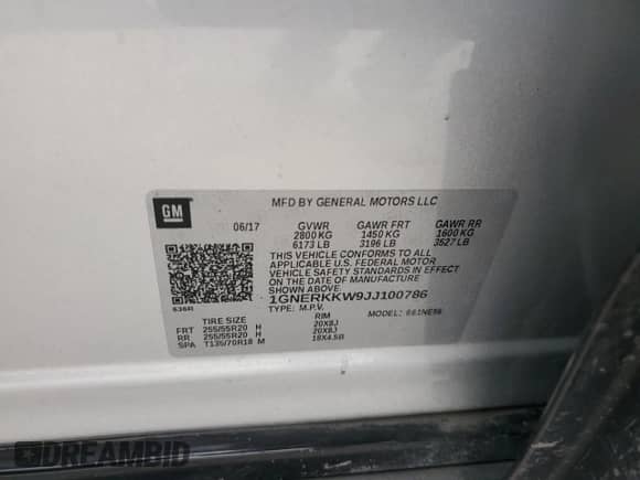 2018 Chevrolet Traverse Premier z VIN 1GNERKKW9JJ100786, wystawiony jako Copart lot #71393895 z przebiegiem 162 859 mil mil oraz Szkoda całkowita • Salvage title. Historia ofert i sprzedaży dostępna na DreamBid. Obrazek 12.