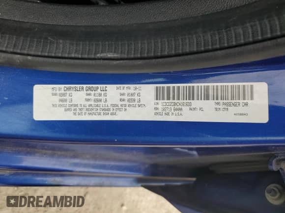 2012 Dodge Avenger SXT с VIN 1C3CDZCBXCN161633, выставлен на аукционе Copart как лот 66879874 с пробегом 192 844 миль миль и На запчасти • Non repairable. История ставок и продаж доступна на DreamBid. Изображение 13.