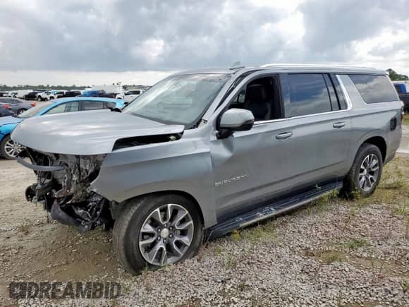 2023 Chevrolet Suburban LT z VIN 1GNSCCKD5PR308814, wystawiony jako Copart lot #61955315 z przebiegiem 33 659 mil mil oraz Szkoda całkowita • Salvage title. Historia ofert i sprzedaży dostępna na DreamBid. Obrazek 1.