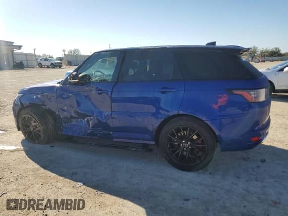 2020 Land Rover Range Rover Sport SVR with VIN SALWZ2RE2LA746158, listed as a Copart auction lot 46848485 with 15,320 mi miles and Salvage title. Bid and sale history available at DreamBid. Image 2.