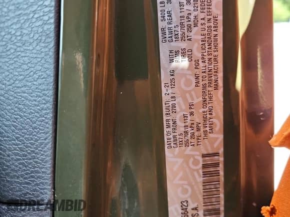 2021 Jeep Wrangler Unlimited Sport Altitude with VIN 1C4HJXDN0MW666423, listed as a Copart auction lot 81278735 with Not provided miles and Salvage title. Bid and sale history available at DreamBid. Image 12.