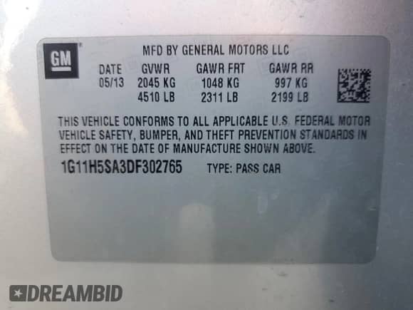 2013 Chevrolet Malibu LTZ с VIN 1G11H5SA3DF302765, выставлен на аукционе Copart как лот 81489615 с пробегом 99 196 миль миль и Списание • Salvage title. История ставок и продаж доступна на DreamBid. Изображение 12.