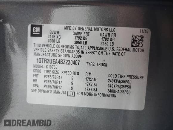 2011 GMC Sierra 1500 SL z VIN 1GTR2UEA4BZ230407, wystawiony jako Copart lot #56701755 z przebiegiem 150 249 mil mil oraz Szkoda całkowita • Salvage title. Historia ofert i sprzedaży dostępna na DreamBid. Obrazek 12.