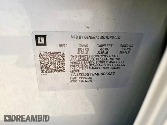 2021 Chevrolet Malibu LT с VIN 1G1ZD5ST8MF006687, выставлен на аукционе Copart как лот 80928075 с пробегом 103 023 миль миль и Списание • Salvage title. История ставок и продаж доступна на DreamBid. Изображение 12.