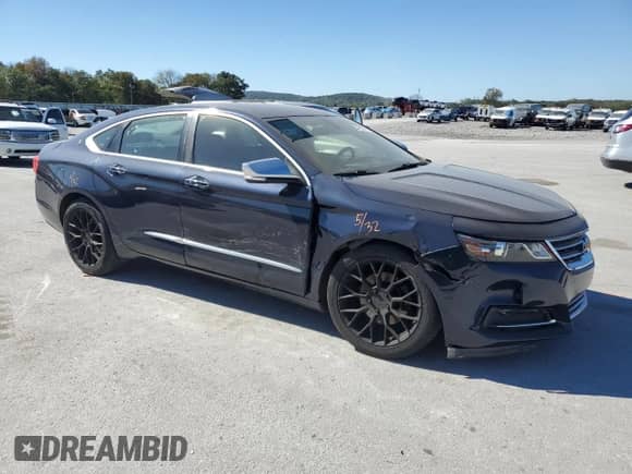 2018 Chevrolet Impala Premier with VIN 2G1125S33J9121222, listed as a Copart auction lot 82362655 with 109,784 mi miles and Salvage title. Bid and sale history available at DreamBid. Image 4.