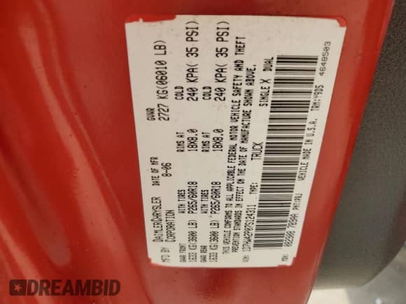 2007 Dodge Dakota SLT with VIN 1D7HW42P07S124311, listed as a Copart auction lot 64675114 with 145,567 mi miles and Non repairable. Bid and sale history available at DreamBid. Image 12.