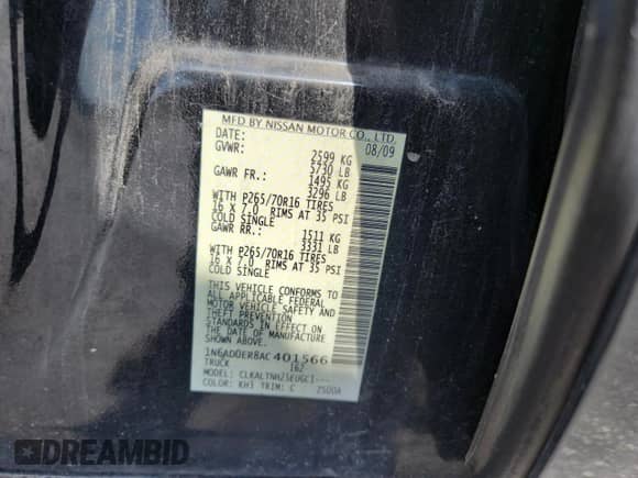 2010 Nissan Frontier SE z VIN 1N6AD0ER8AC401566, wystawiony jako Copart lot #71638105 z przebiegiem 158 165 mil mil oraz Czysty tytuł • Clean title. Historia ofert i sprzedaży dostępna na DreamBid. Obrazek 13.