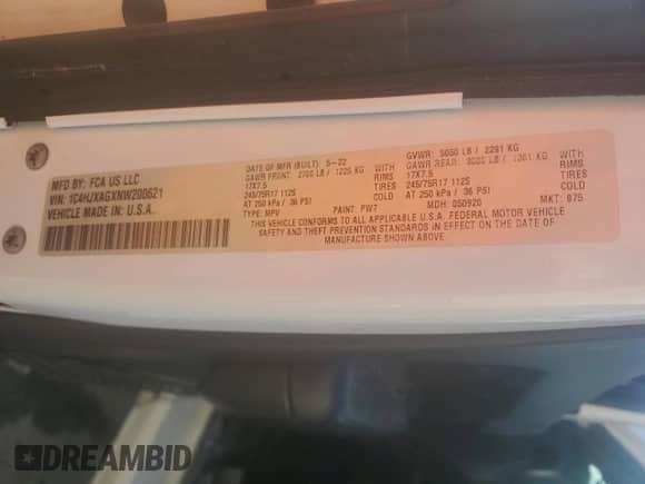 2022 Jeep Wrangler Sport с VIN 1C4HJXAGXNW200621, выставлен на аукционе Copart как лот 88113035 с пробегом 47 780 миль миль и Списание • Salvage title. История ставок и продаж доступна на DreamBid. Изображение 13.