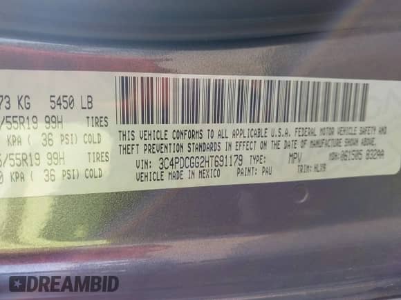 2017 Dodge Journey Crossroad with VIN 3C4PDCGG2HT691179, listed as a IAAI auction lot 43241924 with 126,925 mi miles and . Bid and sale history available at DreamBid. Image 9.