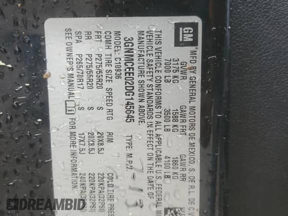 2013 Chevrolet Avalanche LS z VIN 3GNMCEE02DG145645, wystawiony jako Copart lot #50888915 z przebiegiem 145 766 mil mil oraz Szkoda całkowita • Salvage title. Historia ofert i sprzedaży dostępna na DreamBid. Obrazek 12.