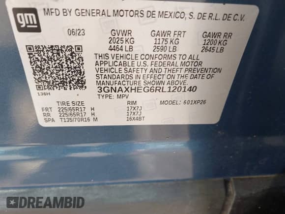 2024 Chevrolet Equinox LS с VIN 3GNAXHEG6RL120140, выставлен на аукционе IAAI как лот 42861000 с пробегом Не указан миль и . История ставок и продаж доступна на DreamBid. Изображение 9.