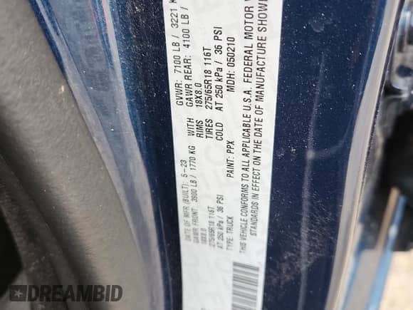 2023 Ram 1500 Tradesman with VIN 1C6SRFGT5PN639142, listed as a Copart auction lot 68443405 with 73,951 mi miles and Salvage title. Bid and sale history available at DreamBid. Image 12.