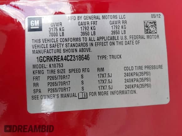 2012 Chevrolet Silverado 1500 LS with VIN 1GCRKREA4CZ318646, listed as a IAAI auction lot 43508338 with 257,336 mi miles and . Bid and sale history available at DreamBid. Image 9.