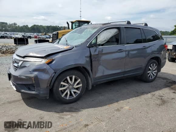 2019 Honda Pilot EX-L z VIN 5FNYF5H58KB031645, wystawiony jako Copart lot #69818455 z przebiegiem 95 819 mil mil oraz Szkoda całkowita • Salvage title. Historia ofert i sprzedaży dostępna na DreamBid. Obrazek 1.