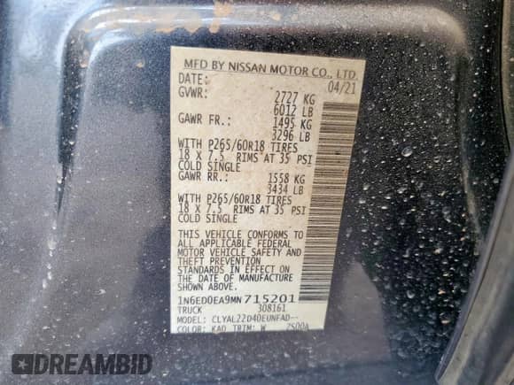 2021 Nissan Frontier SV с VIN 1N6ED0EA9MN715201, выставлен на аукционе Copart как лот 71455395 с пробегом 34 283 миль миль и Чистый • Clean title. История ставок и продаж доступна на DreamBid. Изображение 12.