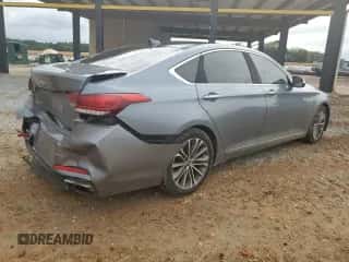 2015 Hyundai Genesis 3.8L z VIN KMHGN4JE4FU019004, wystawiony jako Copart lot #64042934 z przebiegiem 163 006 mil mil oraz Szkoda całkowita • Salvage title. Historia ofert i sprzedaży dostępna na DreamBid. Obrazek 3.