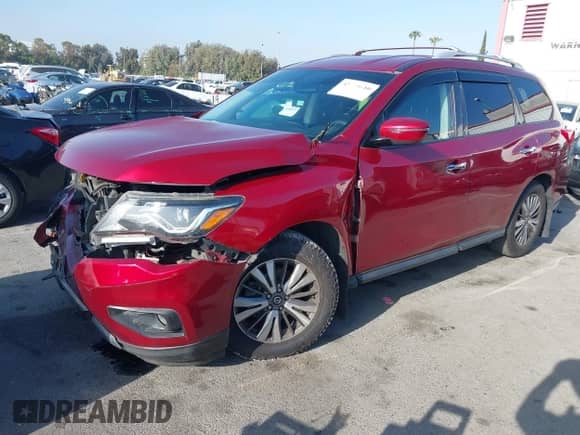 2018 Nissan Pathfinder SL with VIN 5N1DR2MN4JC663009, listed as a IAAI auction lot 42510610 with 109,464 mi miles and . Bid and sale history available at DreamBid. Image 2.
