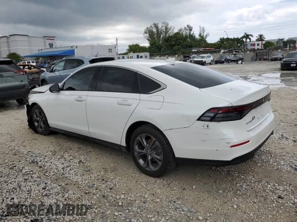 2024 Honda Accord EX with VIN 1HGCY1F36RA052495, listed as a Copart auction lot 72057525 with 26,267 mi miles and Salvage title. Bid and sale history available at DreamBid. Image 2.