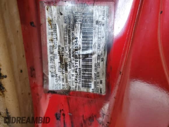 1995 Ford Mustang z VIN 1FALP45T0SF185546, wystawiony jako Copart lot #80795705 z przebiegiem Nie podano mil oraz Nie do naprawy • Non repairable. Historia ofert i sprzedaży dostępna na DreamBid. Obrazek 12.