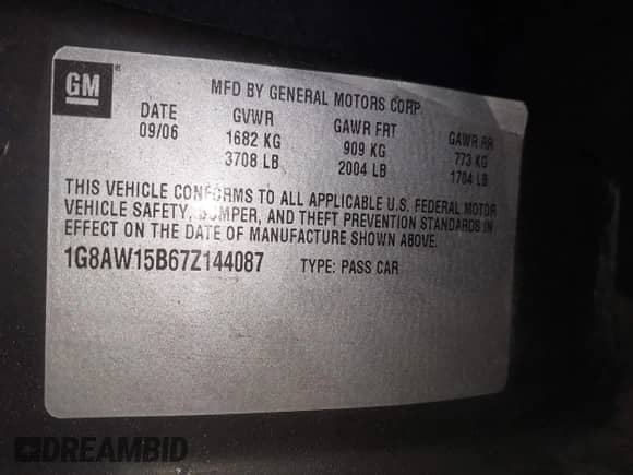 2007 Saturn ION с VIN 1G8AW15B67Z144087, выставлен на аукционе IAAI как лот 42113649 с пробегом 145 296 миль миль и . История ставок и продаж доступна на DreamBid. Изображение 9.