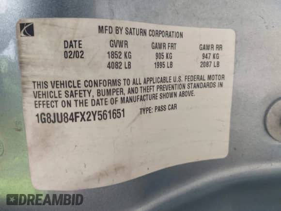 2002 Saturn LW с VIN 1G8JU84FX2Y561651, выставлен на аукционе IAAI как лот 43256536 с пробегом 232 491 миль миль и . История ставок и продаж доступна на DreamBid. Изображение 9.