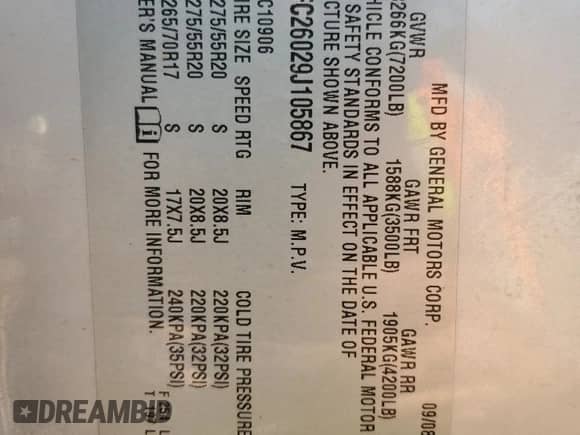 2009 Chevrolet Suburban 1LT z VIN 1GNFC26029J105867, wystawiony jako Copart lot #49465495 z przebiegiem 206 684 mil mil oraz Szkoda całkowita • Salvage title. Historia ofert i sprzedaży dostępna na DreamBid. Obrazek 15.