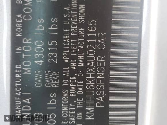 2010 Hyundai Genesis Coupe Grand Touring с VIN KMHHU6KHXAU021165, выставлен на аукционе Copart как лот 75669494 с пробегом 174 771 миль миль и Списание • Salvage title. История ставок и продаж доступна на DreamBid. Изображение 14.