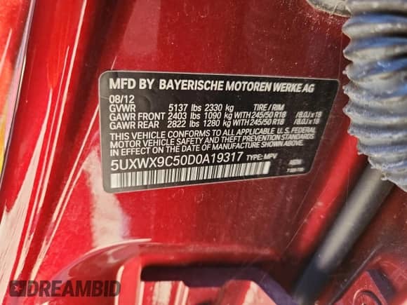 2013 BMW X3 xDrive28i z VIN 5UXWX9C50D0A19317, wystawiony jako Copart lot #89508445 z przebiegiem 121 025 mil mil oraz Czysty tytuł • Clean title. Historia ofert i sprzedaży dostępna na DreamBid. Obrazek 13.