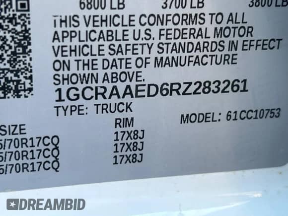 2024 Chevrolet Silverado 1500 Work Truck с VIN 1GCRAAED6RZ283261, выставлен на аукционе Copart как лот 84687384 с пробегом 1 955 миль миль и Списание • Salvage title. История ставок и продаж доступна на DreamBid. Изображение 12.
