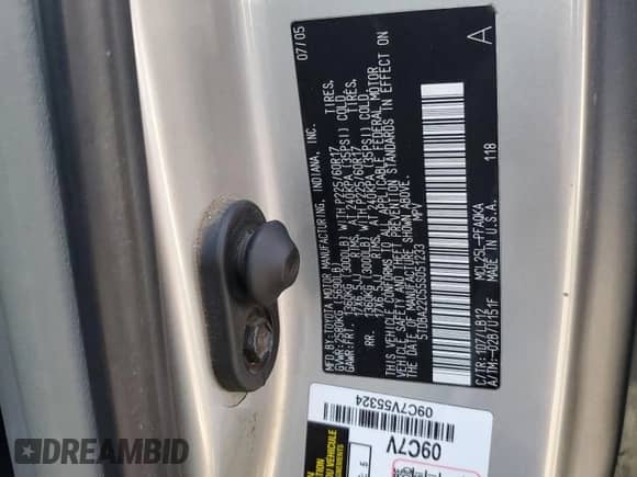 2005 Toyota Sienna XLE z VIN 5TDBA22C55S051233, wystawiony jako Copart lot #76511354 z przebiegiem 150 708 mil mil oraz Szkoda całkowita • Salvage title. Historia ofert i sprzedaży dostępna na DreamBid. Obrazek 14.