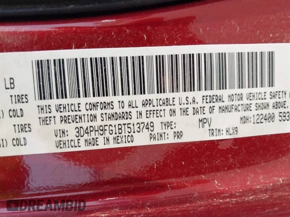 2011 Dodge Journey LUX с VIN 3D4PH9FG1BT513749, выставлен на аукционе IAAI как лот 42453377 с пробегом 155 187 миль миль и . История ставок и продаж доступна на DreamBid. Изображение 9.