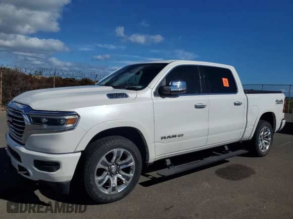 2020 Ram 1500 Longhorn with VIN 1C6SRFKTXLN233696, listed as a Copart auction lot 78054554 with 34,413 mi miles and Clean title. Bid and sale history available at DreamBid. Image 1.