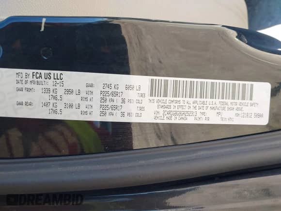 2016 Dodge Grand Caravan SE Plus with VIN 2C4RDGBG9GR252313, listed as a IAAI auction lot 43420143 with 169,047 mi miles and . Bid and sale history available at DreamBid. Image 9.