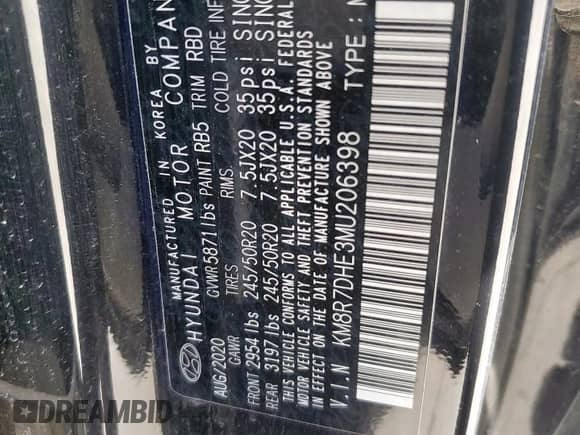 2021 Hyundai Palisade Calligraphy z VIN KM8R7DHE3MU206398, wystawiony jako Copart lot #52124715 z przebiegiem 9 842 mil mil oraz Szkoda całkowita • Salvage title. Historia ofert i sprzedaży dostępna na DreamBid. Obrazek 12.